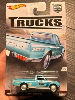 Hot Wheels Car Culture Trucks Datsun 620 5/5 Blue Real Riders
